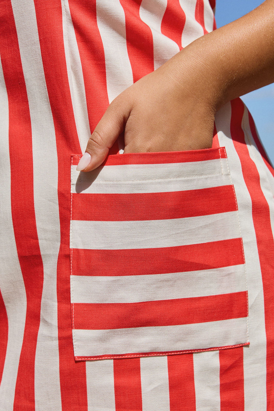 Vestido De Sarja Olivia Listrado Vestido De Sarja Olivia Listrado