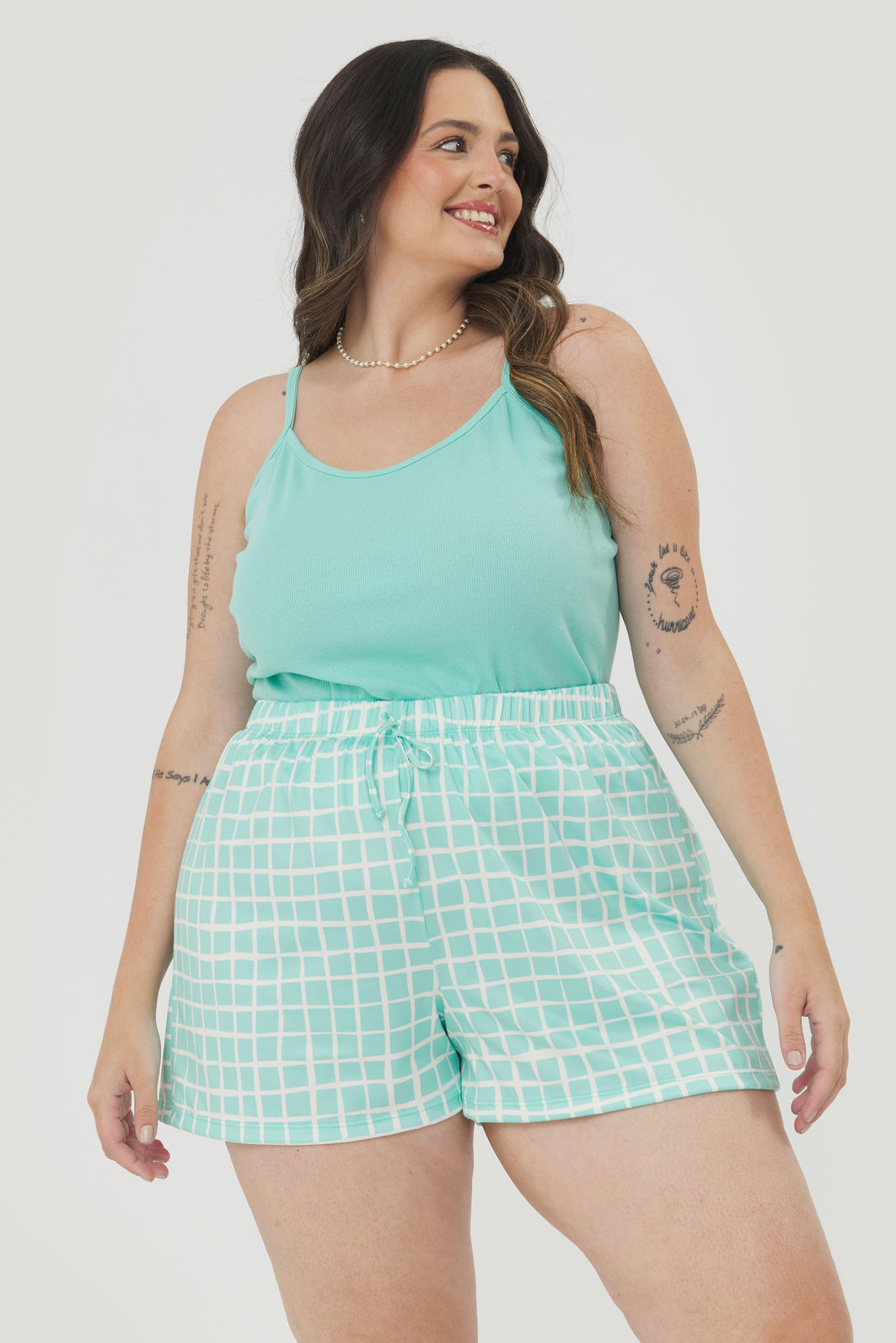 Conjunto Pijama Short Doll Ruby Acqua Conjunto Pijama Short Doll Ruby Acqua