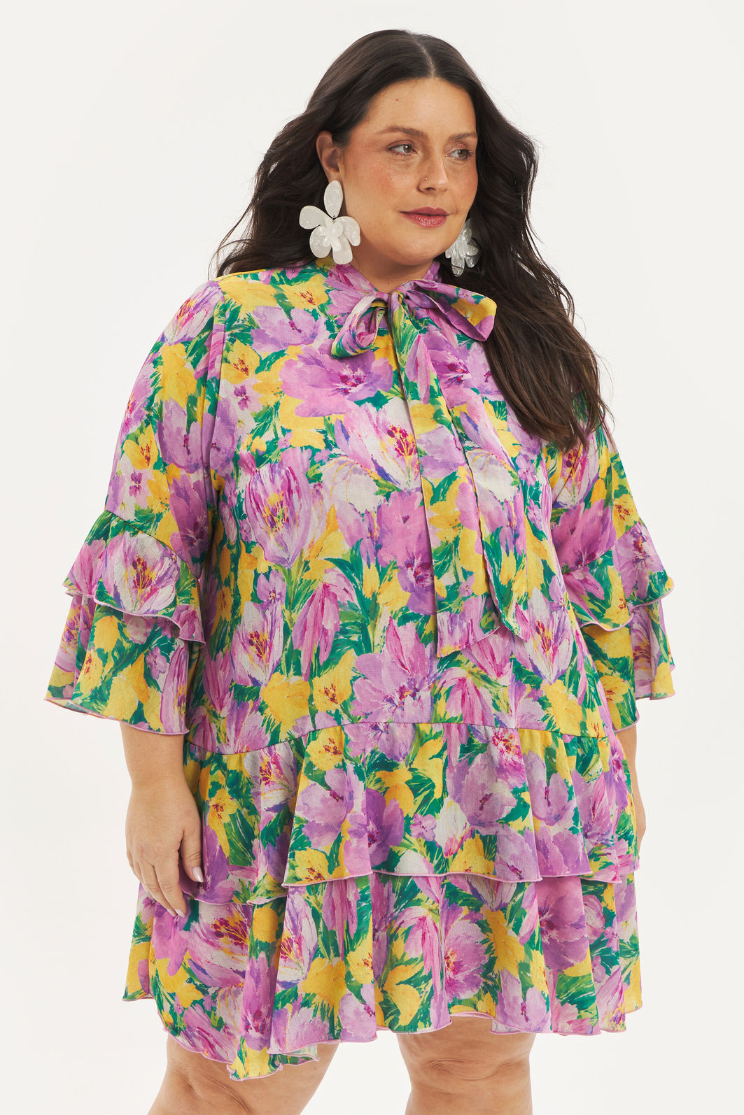 Vestido Com Laço Flávia Floral Vestido Com Laço Flávia Floral