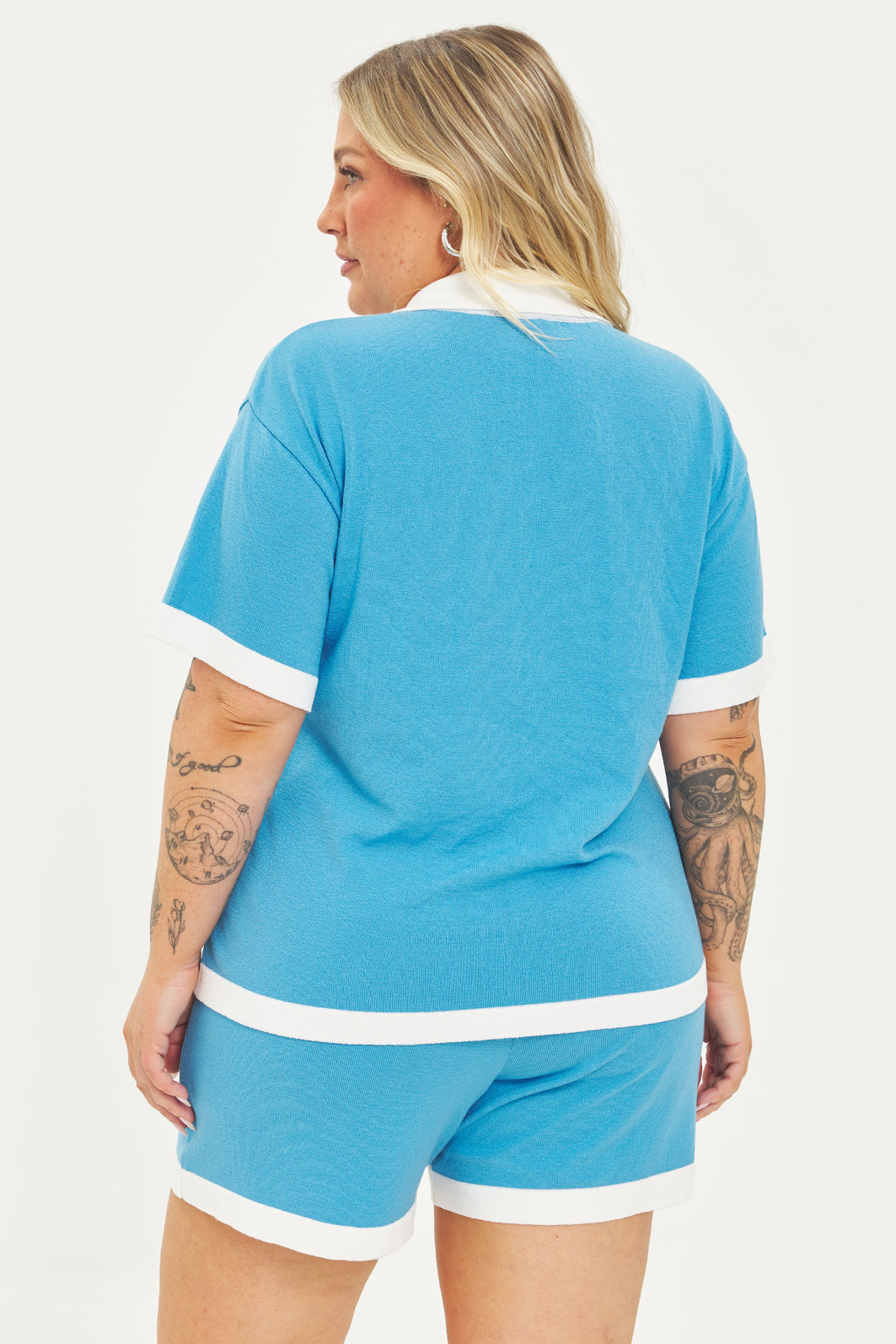 Short Tricô Adelina Azul