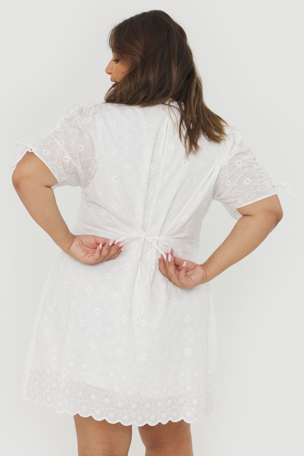 Vestido Curto Algodão Bordado Olímpia Off-White Vestido Curto Algodão Bordado Olímpia Off-White