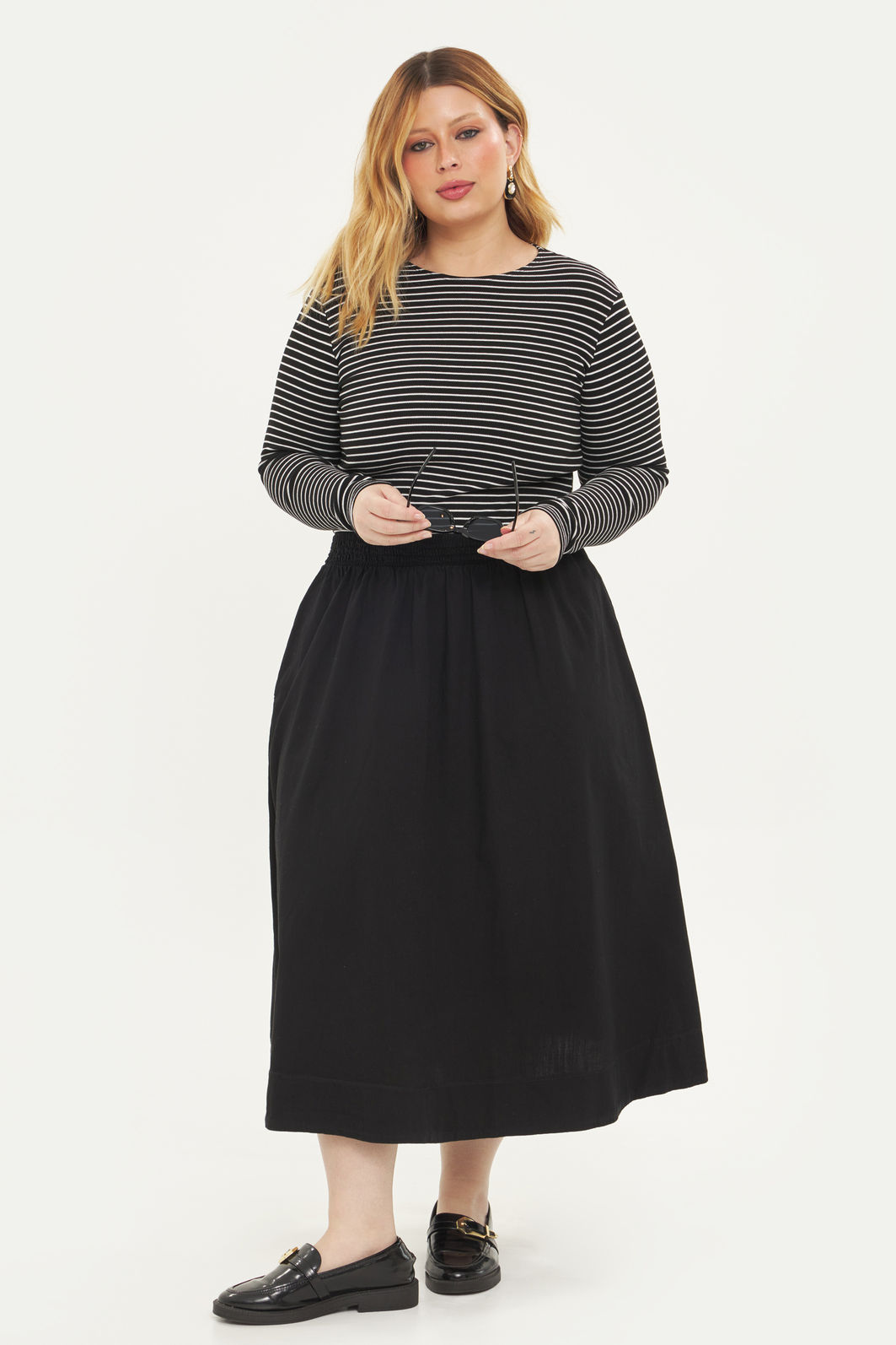 Blusa Manga Longa Safira Listrado Blusa Manga Longa Safira Listrado