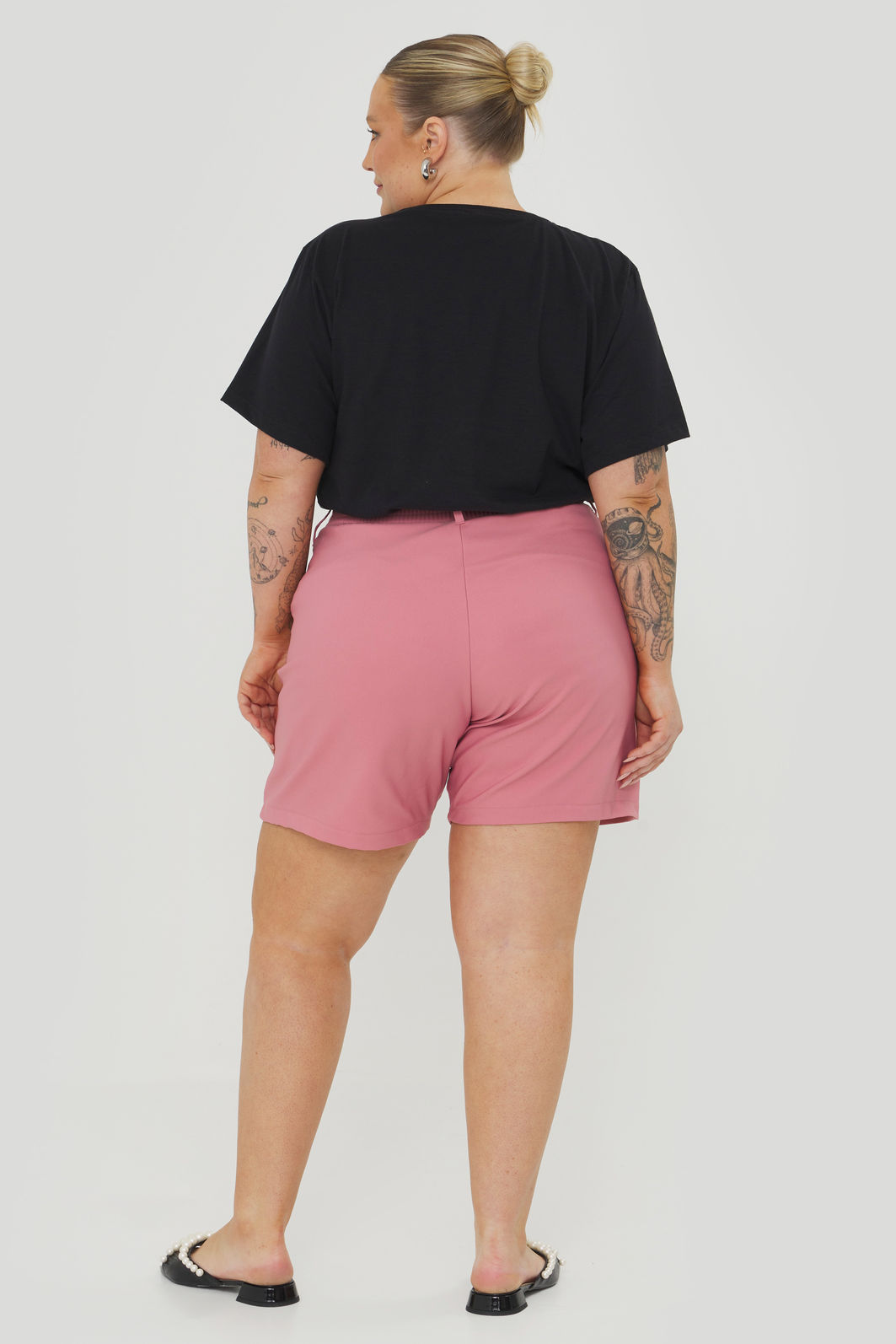 Short Alfaiataria De Algodão Fiorella Rosê Short Alfaiataria De Algodão Fiorella Rosê