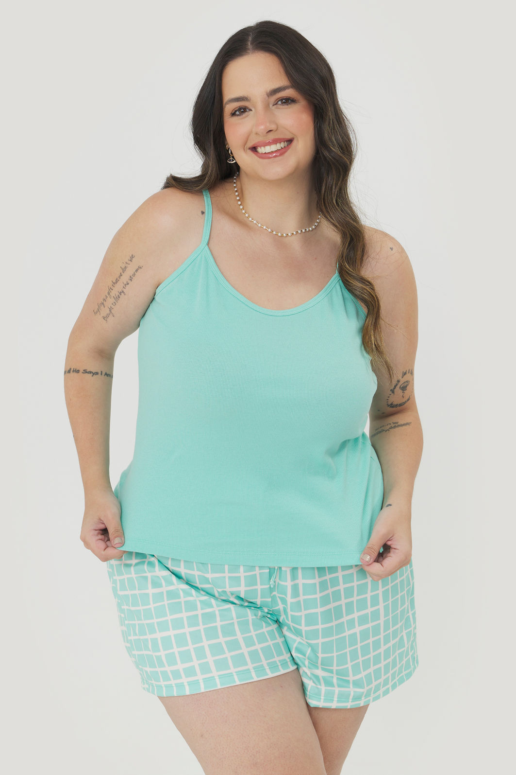 Conjunto Pijama Short Doll Ruby Acqua Conjunto Pijama Short Doll Ruby Acqua