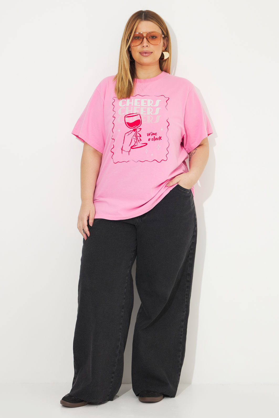 T-shirt De Algodão Cheers Rosa T-shirt De Algodão Cheers Rosa