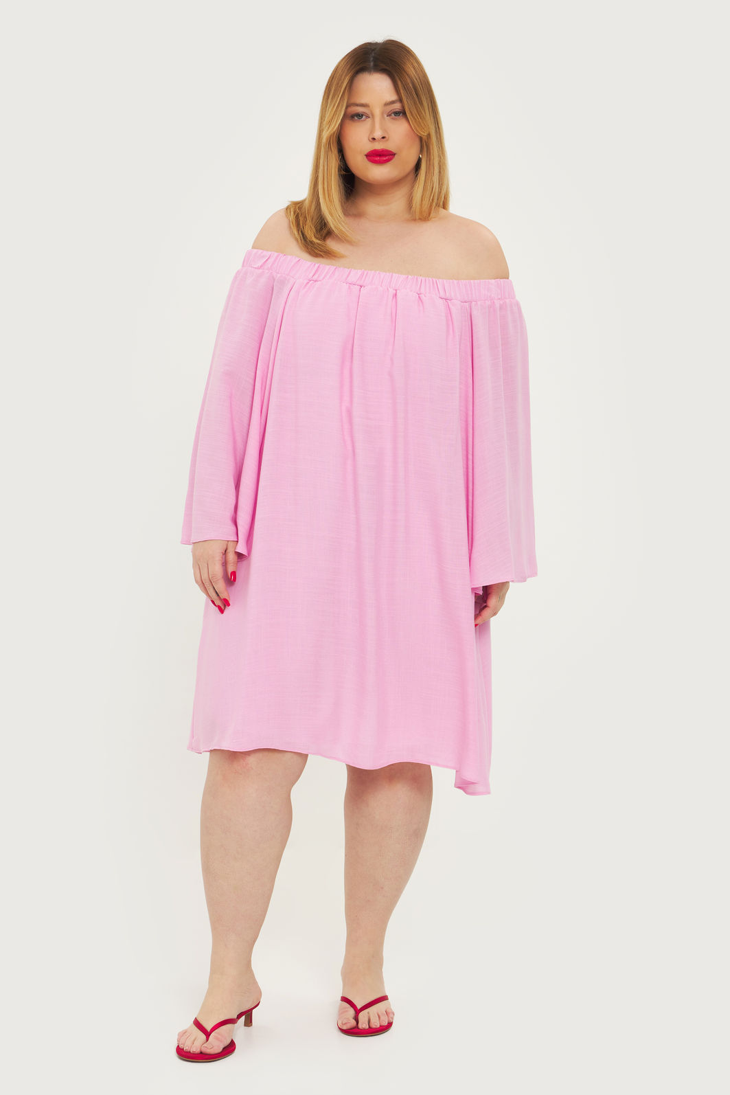 Vestido Ombro A Ombro Carolina Rosa Vestido Ombro A Ombro Carolina Rosa