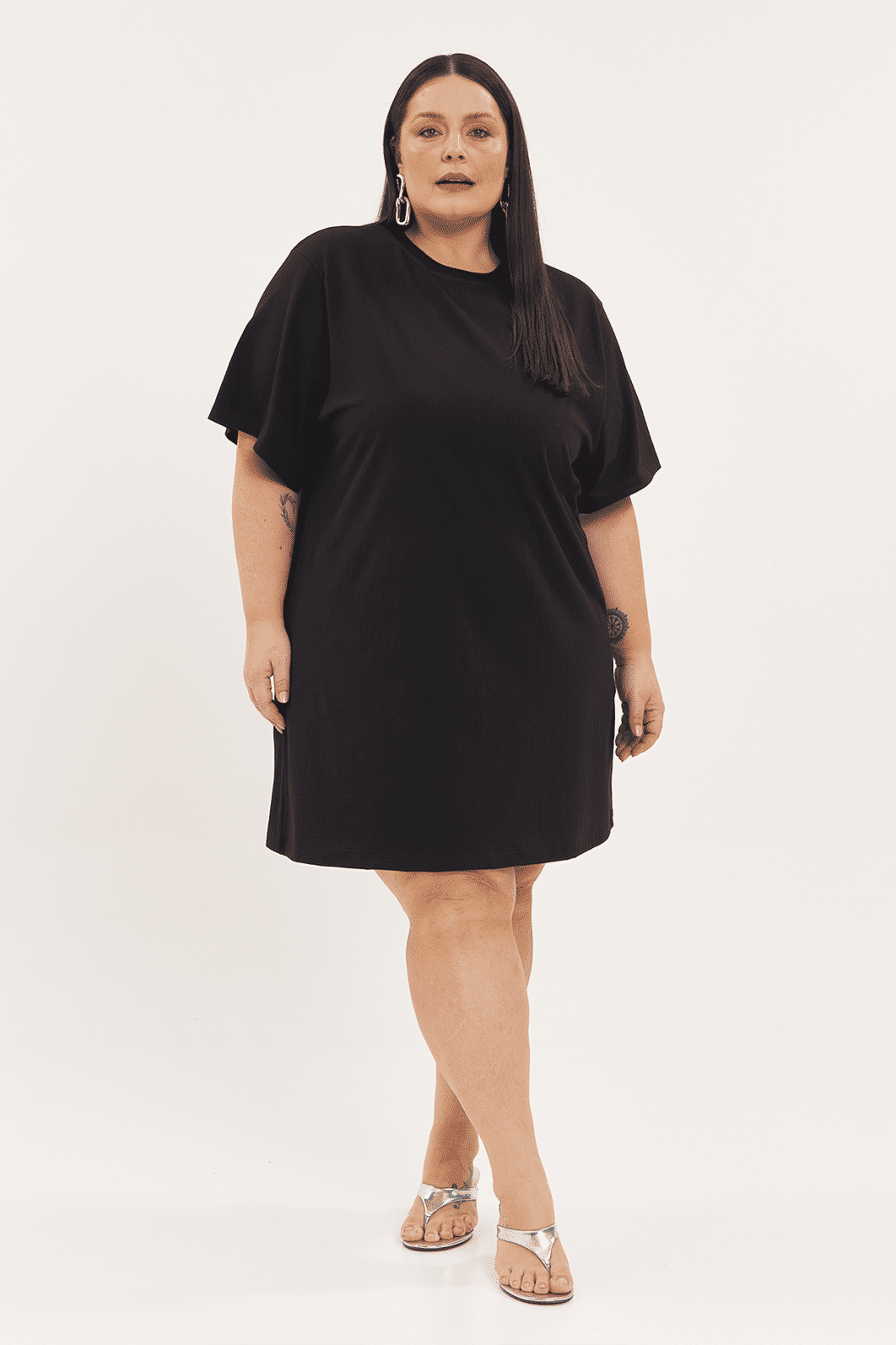 T-dress De Algodão Mari Preto T-dress De Algodão Mari Preto