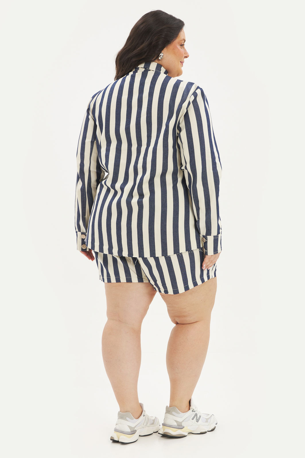 Short Listrado Victória Jeans Short Listrado Victória Jeans