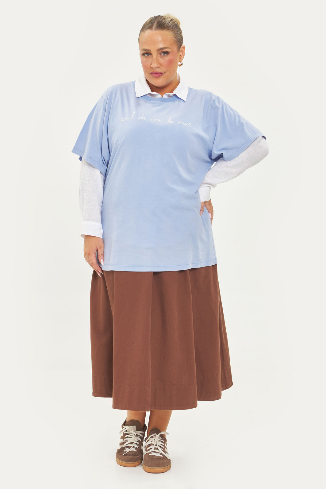 T-shirt Marmorizada Azul Do Mar Azul T-shirt Marmorizada Azul Do Mar Azul