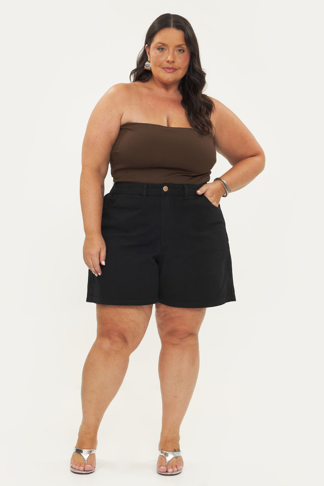 Short De Sarja Charlote Preto