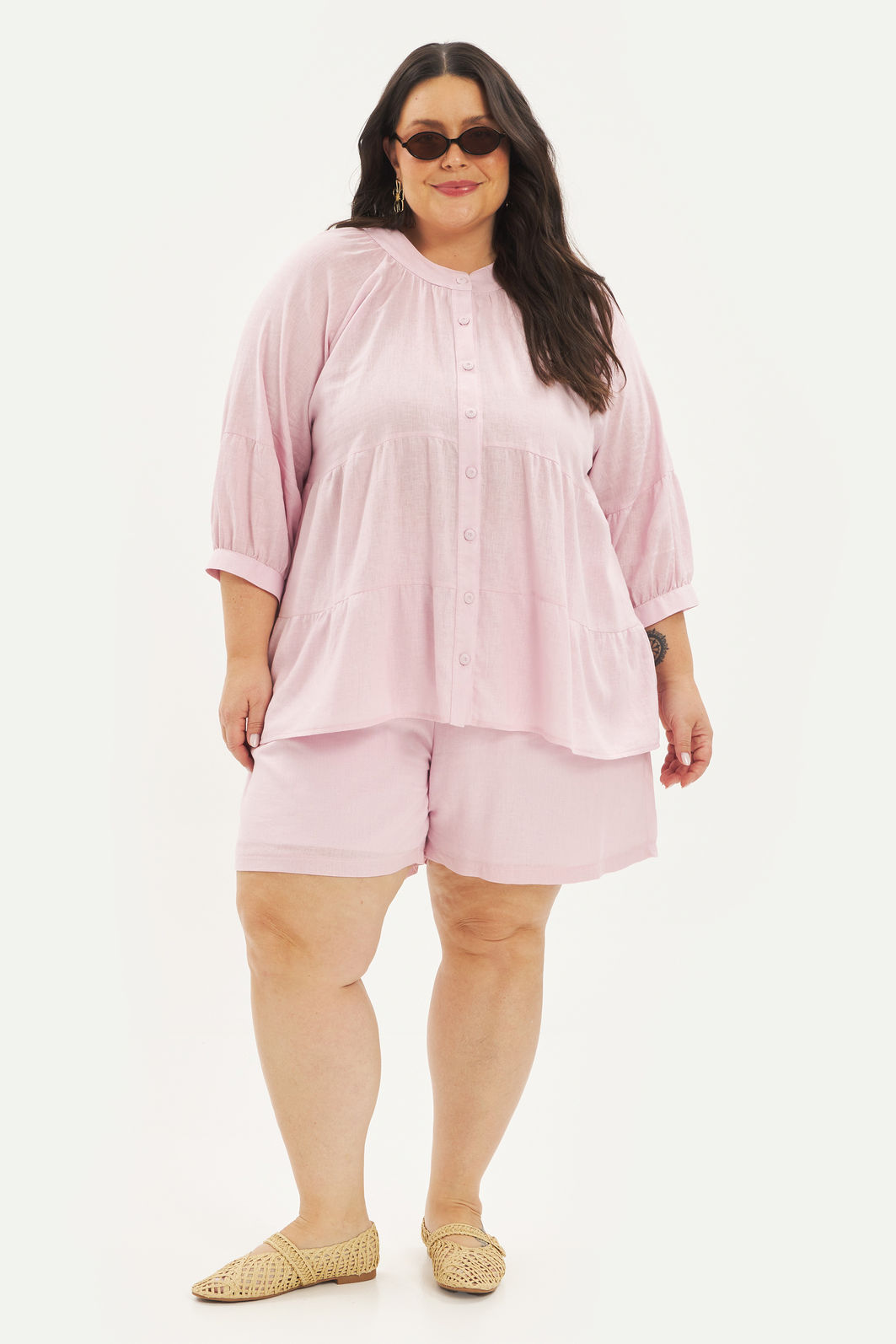 Short Linho Matilda Rosa Short Linho Matilda Rosa
