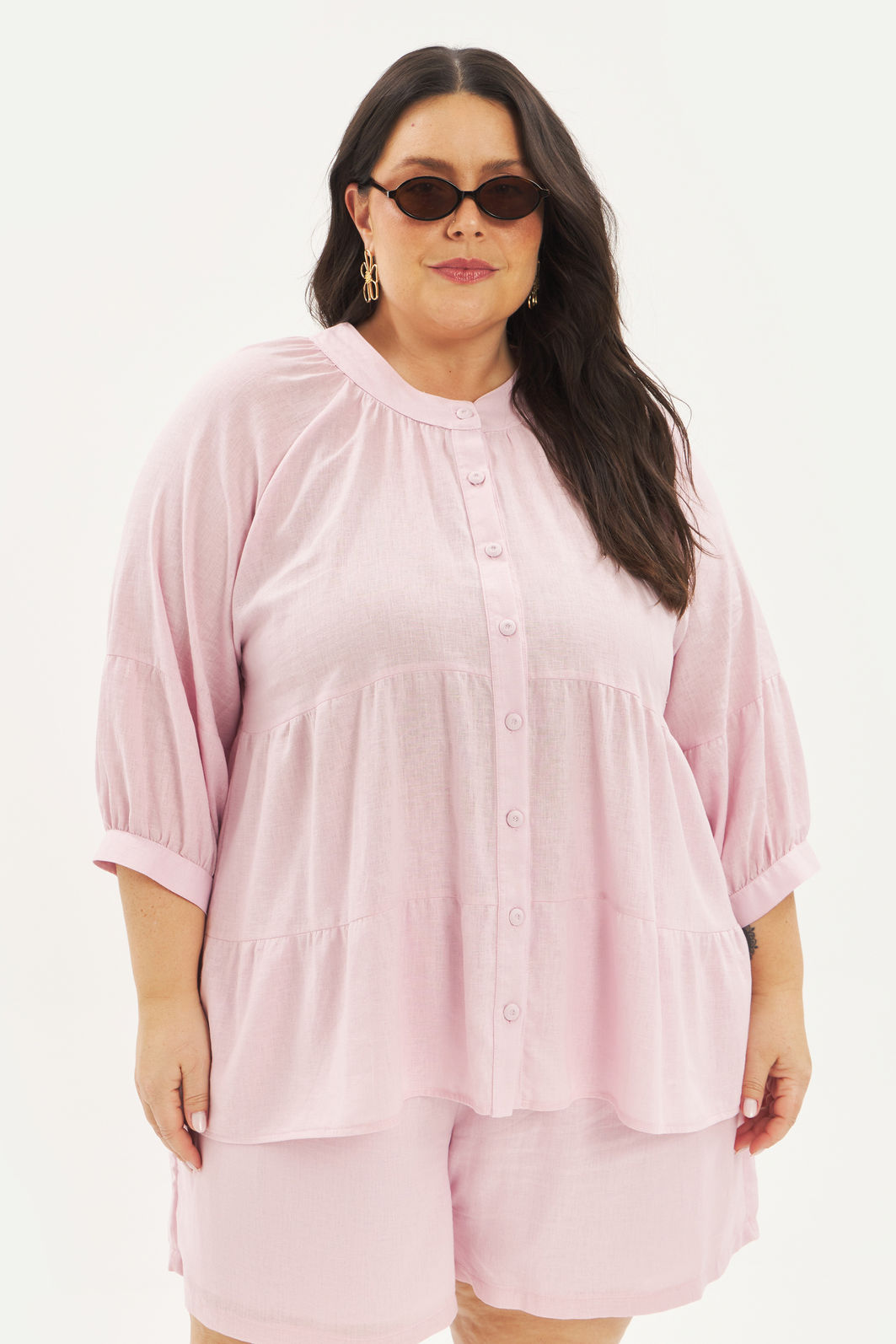 Blusa Linho Matilda Rosa Blusa Linho Matilda Rosa