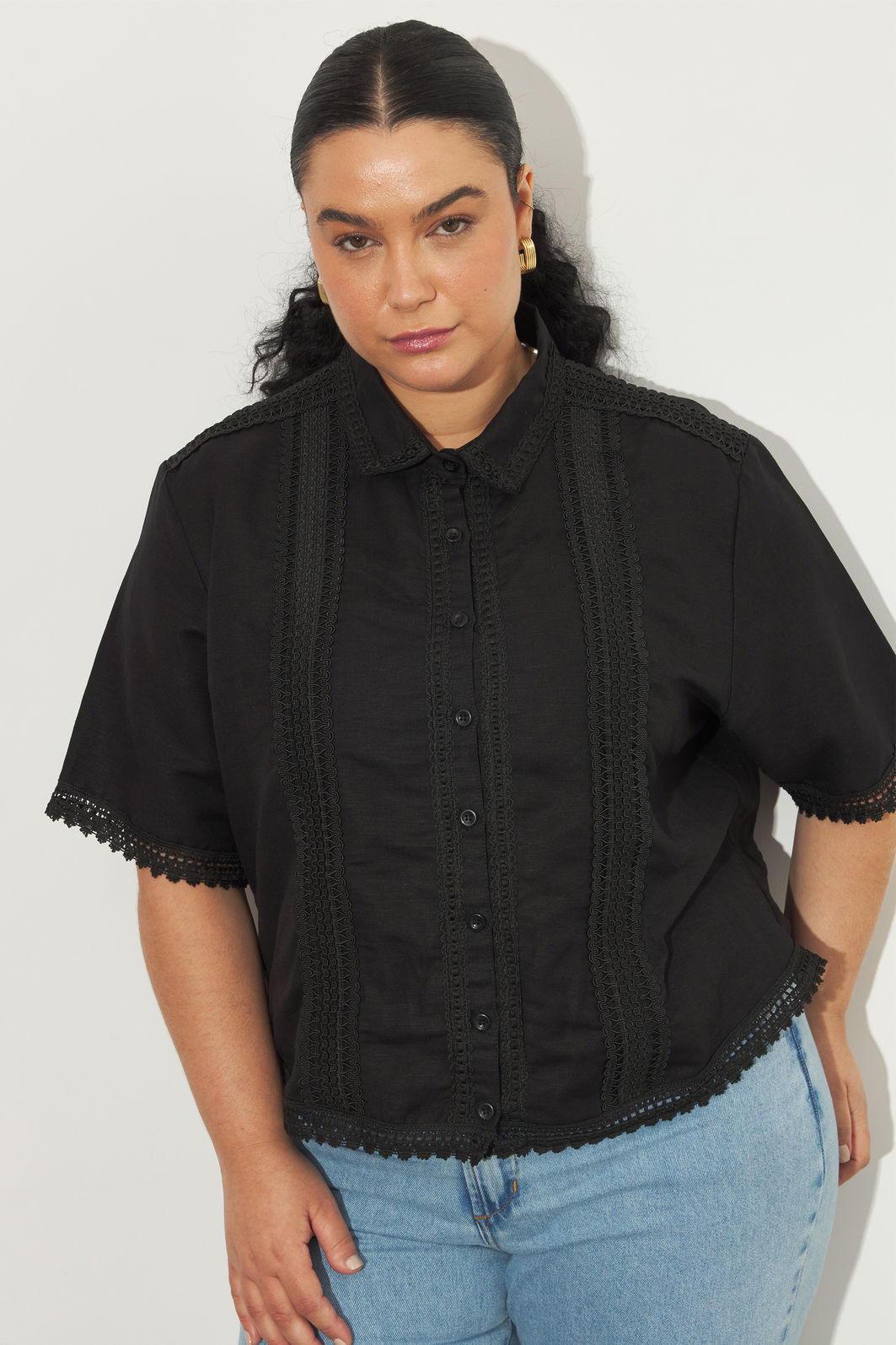 Camisa De Linho Hortência Preto