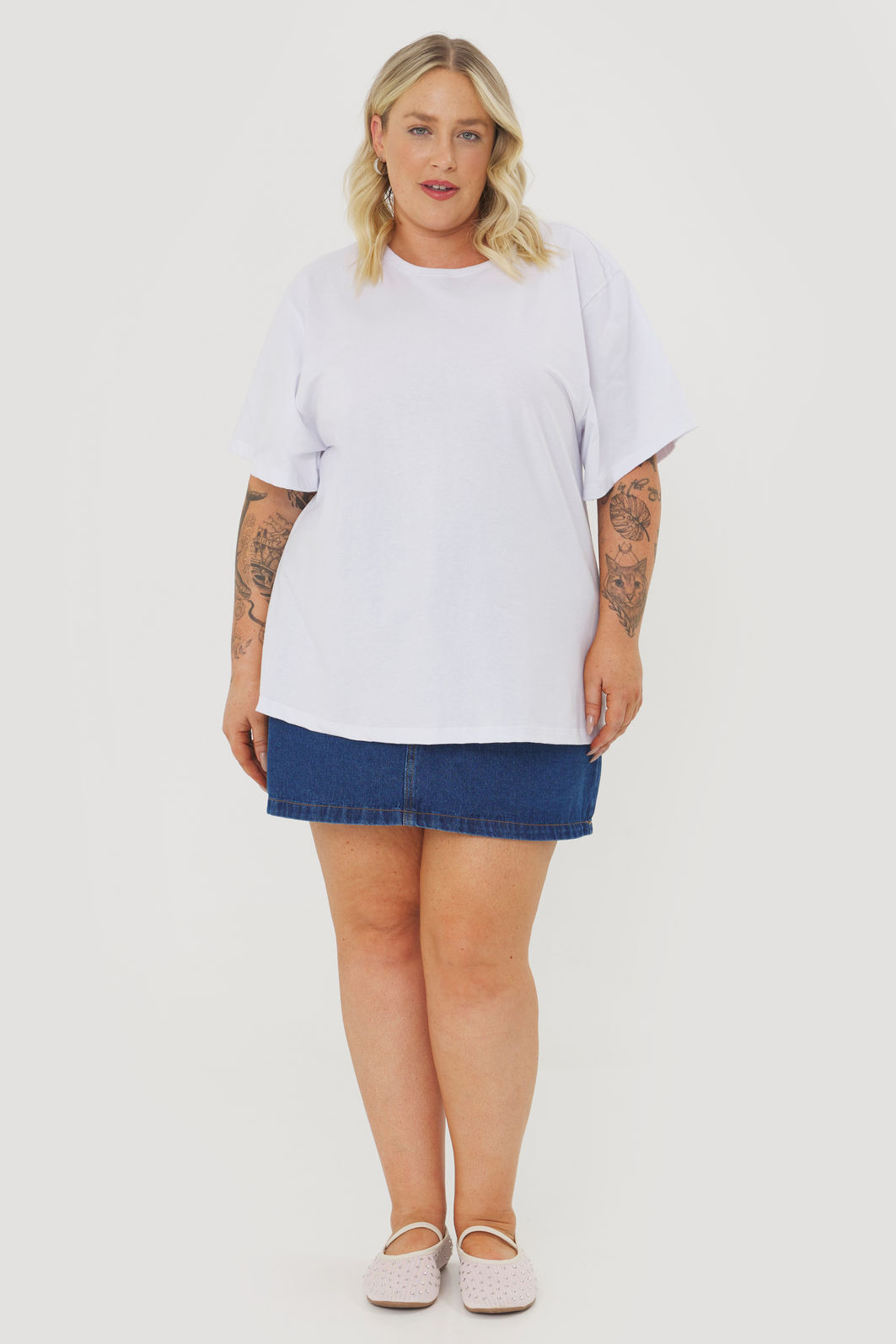 T-Shirt Malha Confort Básica Nina Branco