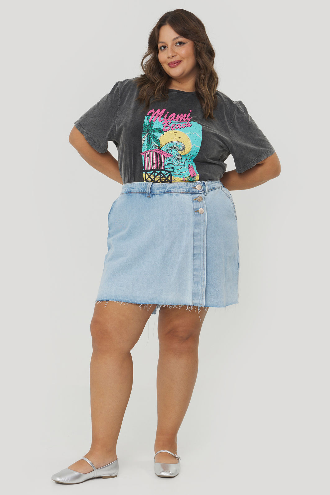 Short Saia Transpassado Verona Jeans
