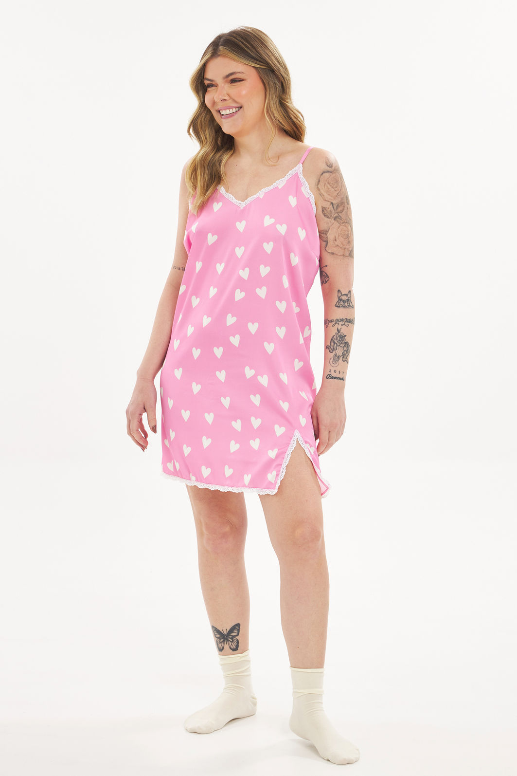 Camisola Acetinada Amore Estampado Camisola Acetinada Amore Estampado