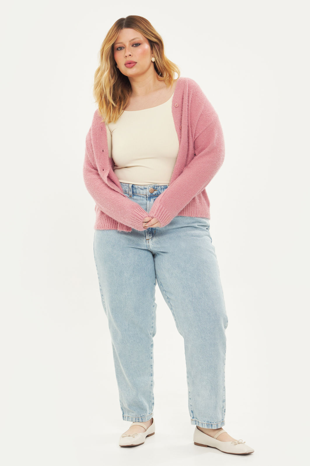 Cardigan De Tricô Serena Rosa Cardigan De Tricô Serena Rosa