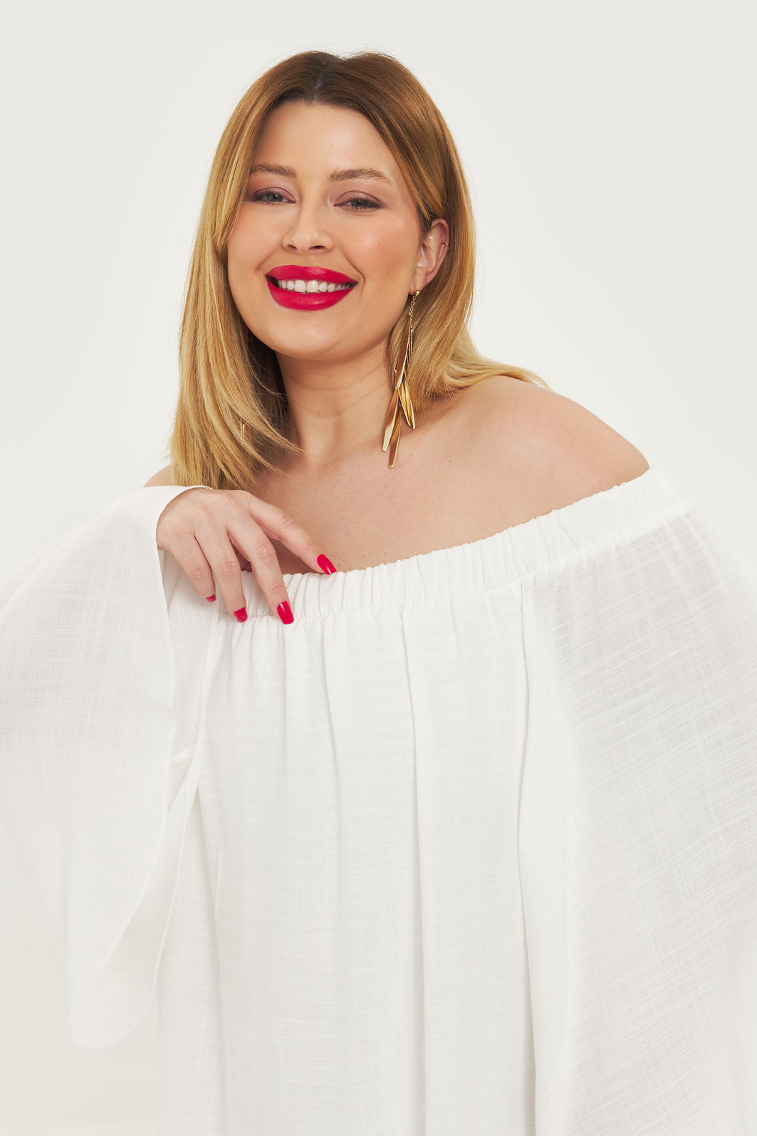 Vestido Ombro A Ombro Carolina Off-White Vestido Ombro A Ombro Carolina Off-White