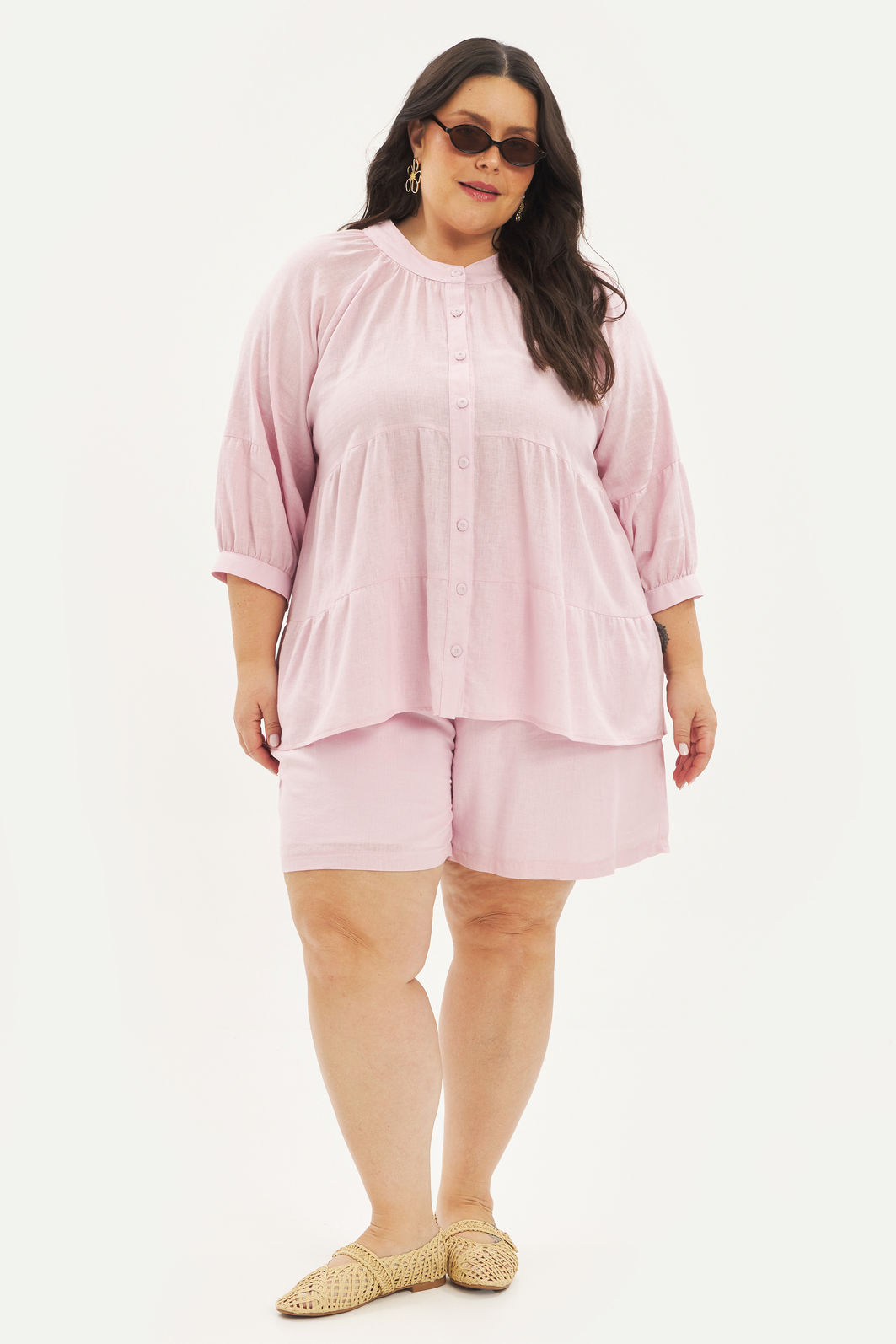 Blusa Linho Matilda Rosa Blusa Linho Matilda Rosa