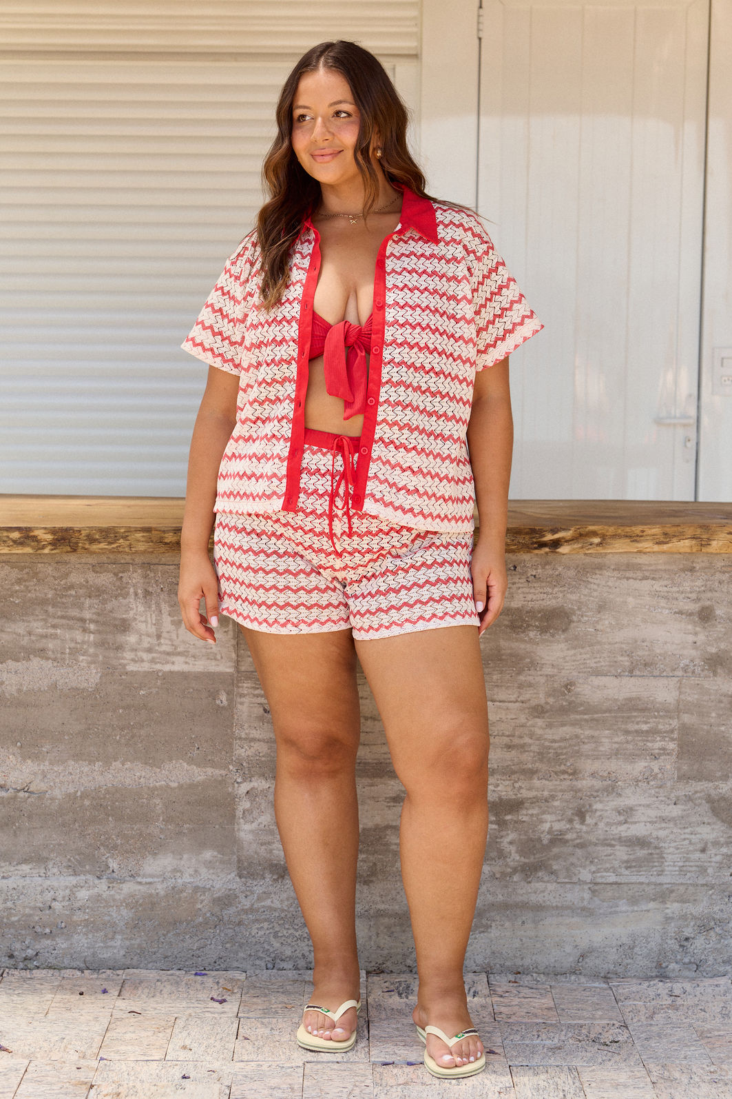 Camisa Crochet Olga Off-white Camisa Crochet Olga Off-white