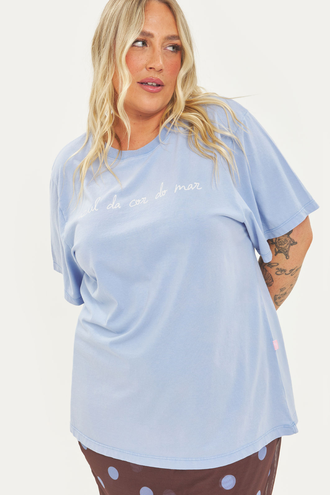 T-shirt Marmorizada Azul Do Mar Azul T-shirt Marmorizada Azul Do Mar Azul