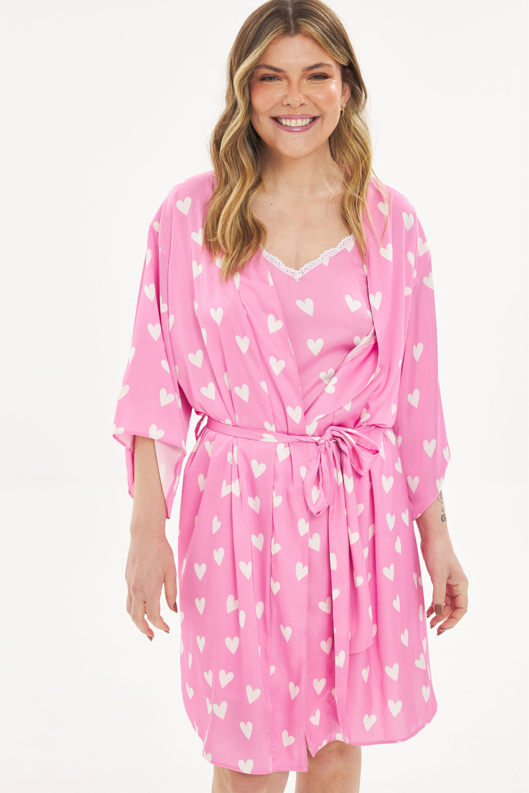 Robe Acetinado Pijama Amore Estampado Robe Acetinado Pijama Amore Estampado