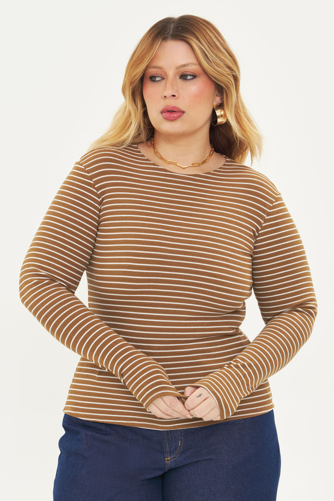 Blusa Manga Longa Safira Listrado