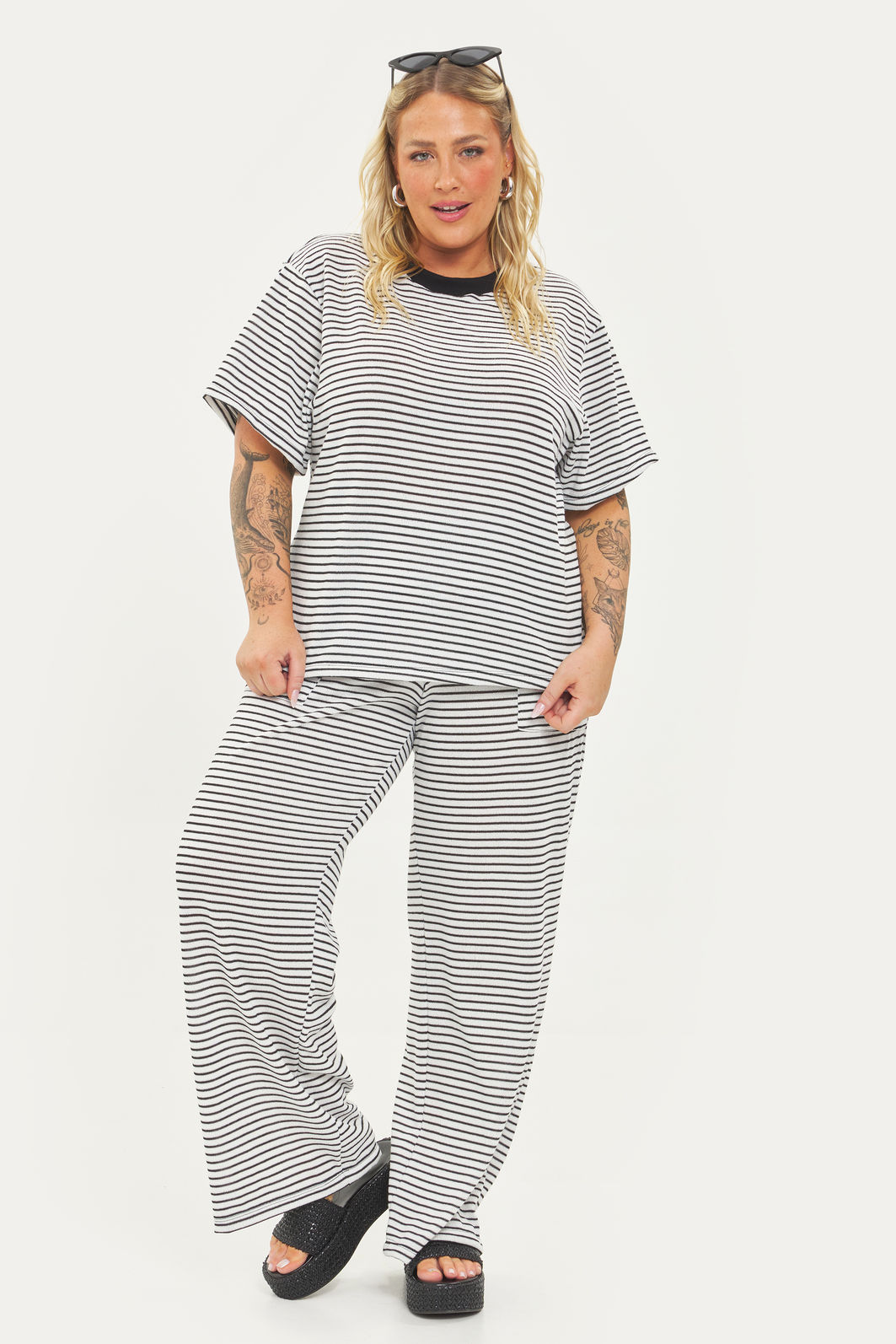T-shirt Oversized Tricô Bali Listrado