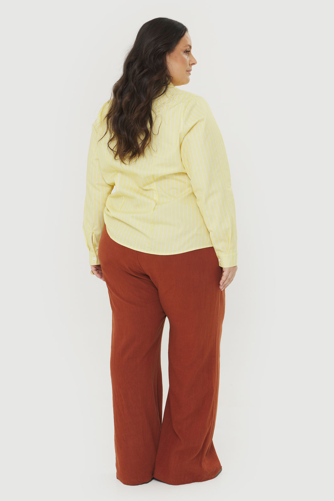 Camisa De Algodão Cora Manteiga Listrada Camisa De Algodão Cora Manteiga Listrada