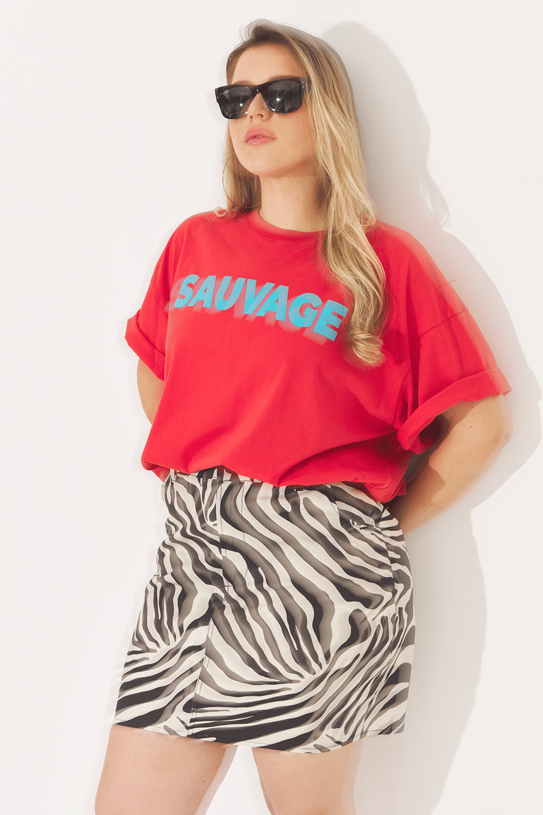 Saia Curta Sarja Zoey Animal Print Saia Curta Sarja Zoey Animal Print
