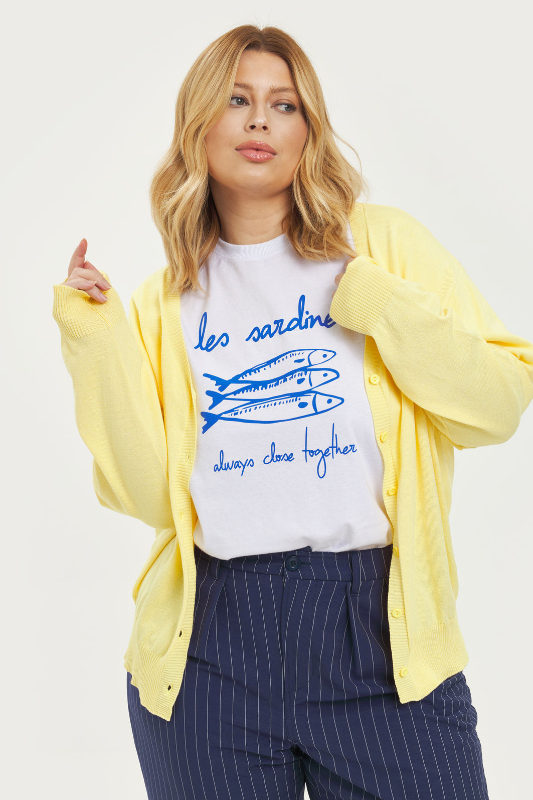 T- Shirt Oversized Le Sardines Branco T- Shirt Oversized Le Sardines Branco