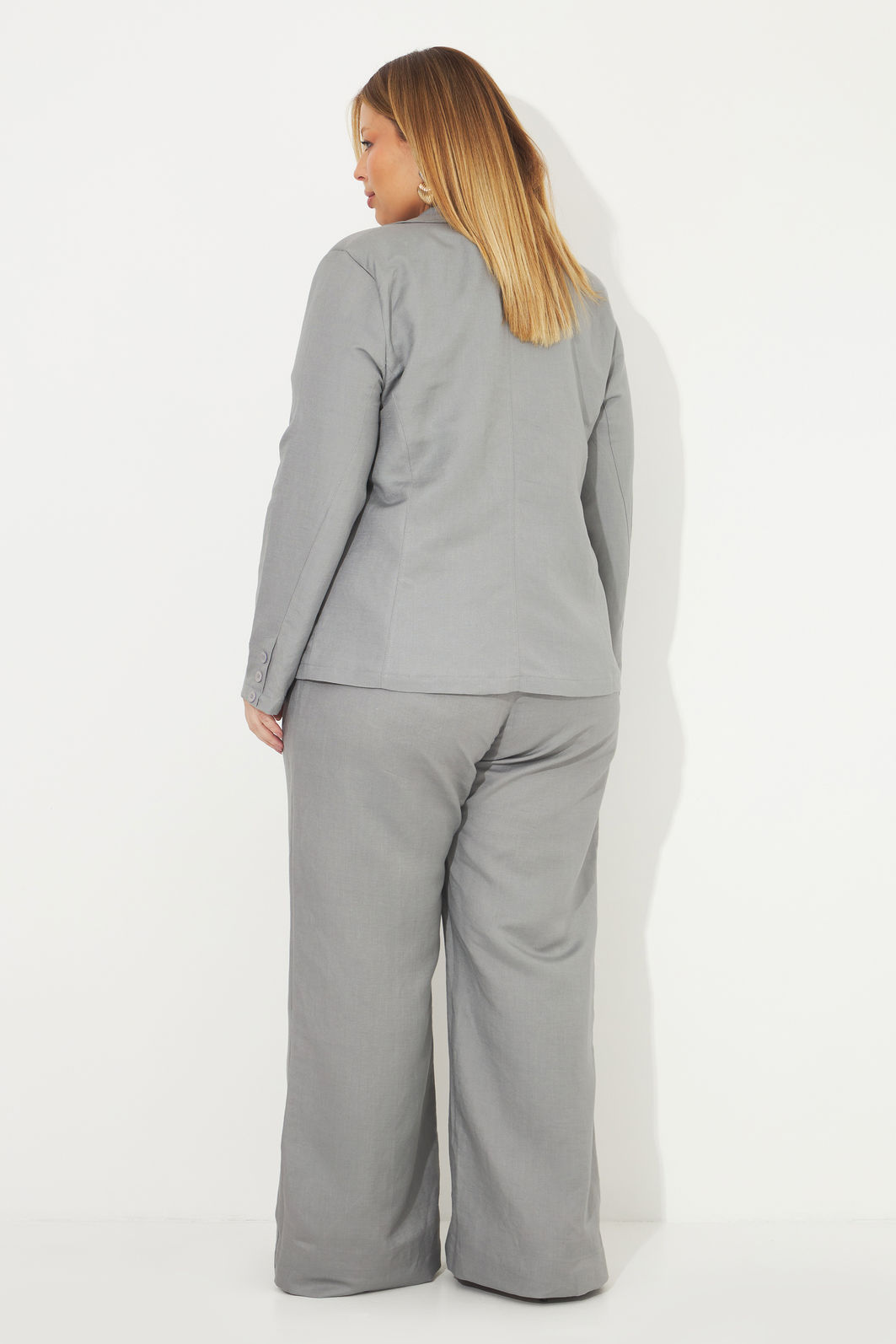 Calça De Alfaiataria Donatella Cinza Calça De Alfaiataria Donatella Cinza