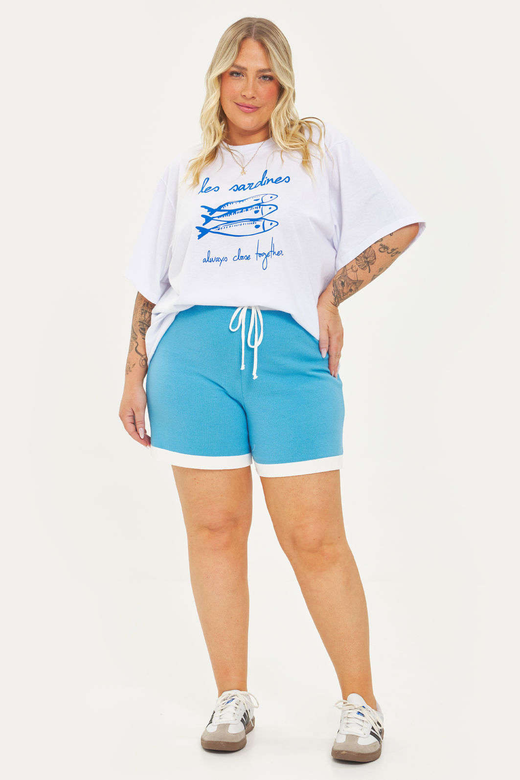 Short Tricô Adelina Azul