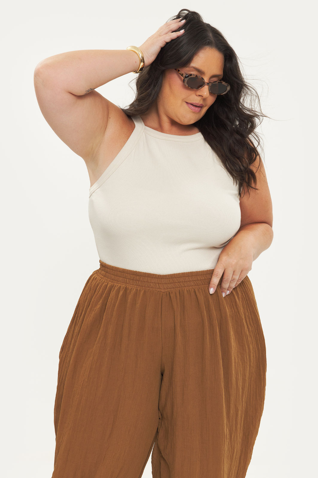 Calça Aladim Sofia Camel Calça Aladim Sofia Camel