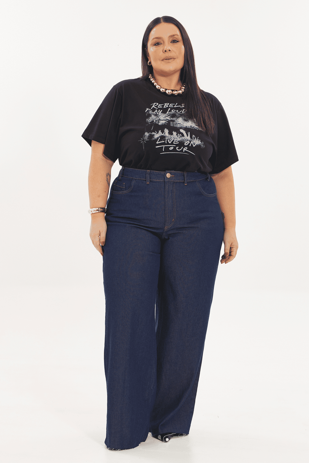 Calça Pantalona Duda Jeans Calça Pantalona Duda Jeans
