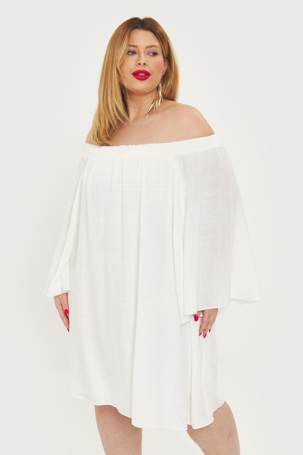 Vestido Ombro A Ombro Carolina Off-White Vestido Ombro A Ombro Carolina Off-White