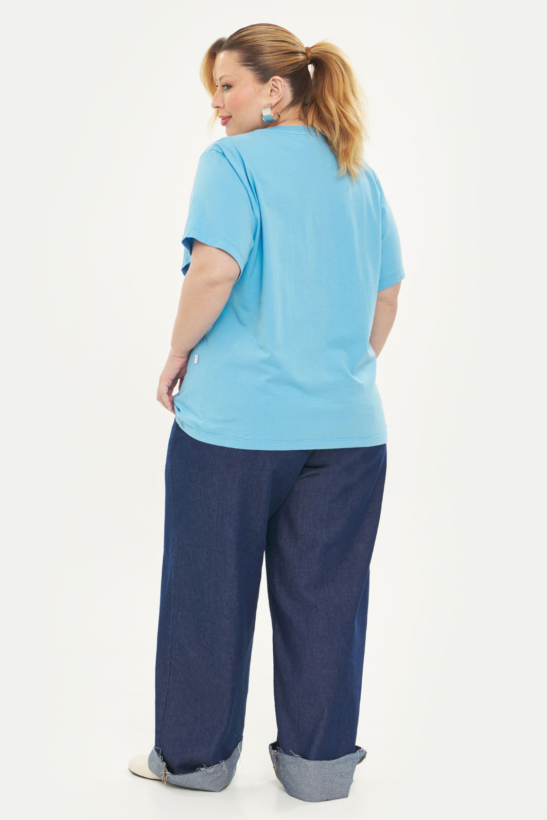 T-Shirt De Algodão Amor Azul