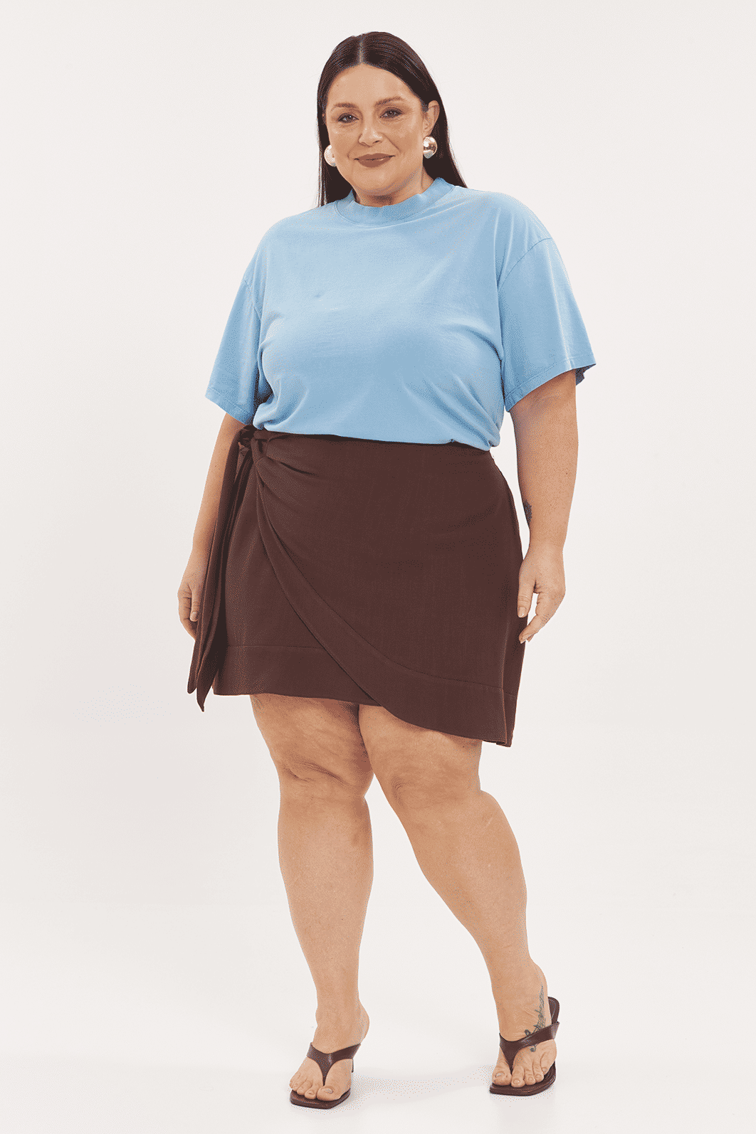 T-shirt Oversized Estonada Brenda Azul T-shirt Oversized Estonada Brenda Azul