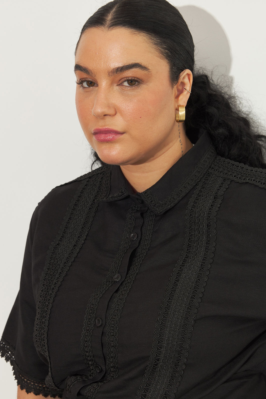 Camisa De Linho Hortência Preto