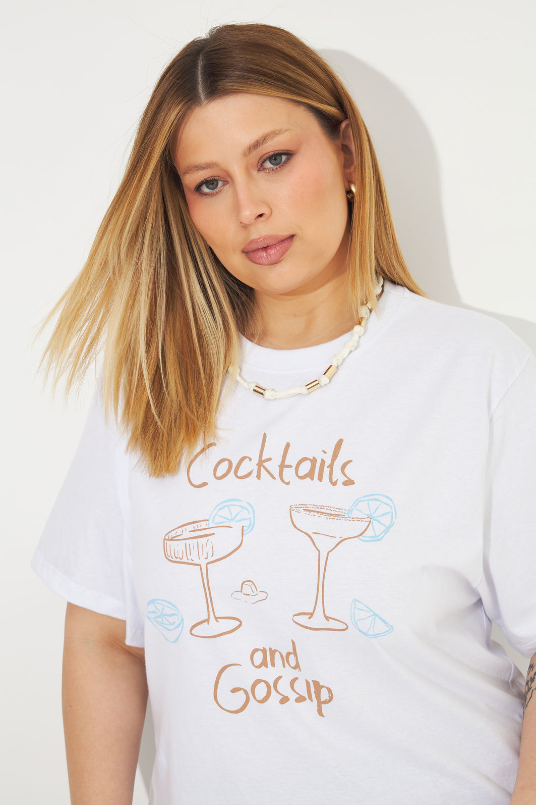 T-shirt De Algodão Gossip Branco T-shirt De Algodão Gossip Branco