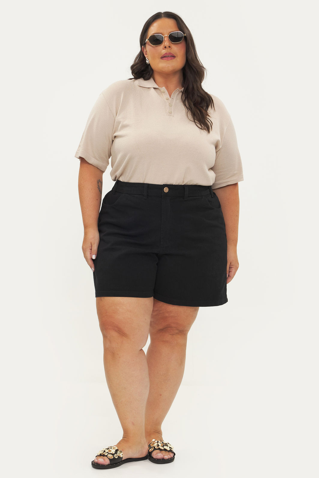 Short De Sarja Charlote Preto