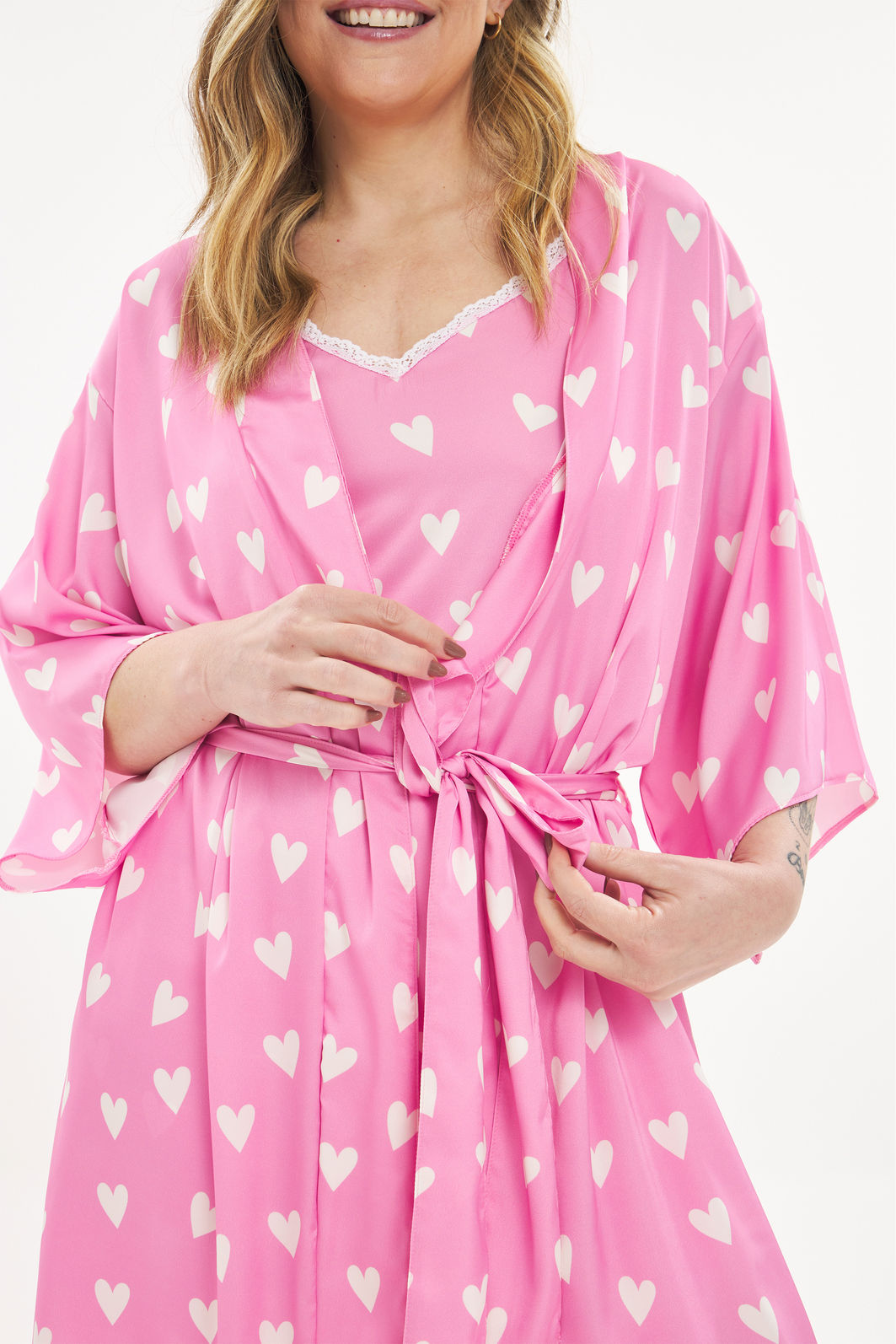 Robe Acetinado Pijama Amore Estampado Robe Acetinado Pijama Amore Estampado