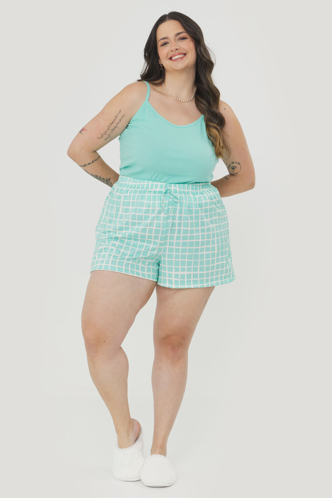 Conjunto Pijama Short Doll Ruby Acqua Conjunto Pijama Short Doll Ruby Acqua