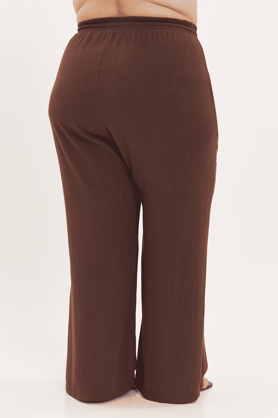 Calça Pantalona Linho Chloe Marrom Calça Pantalona Linho Chloe Marrom
