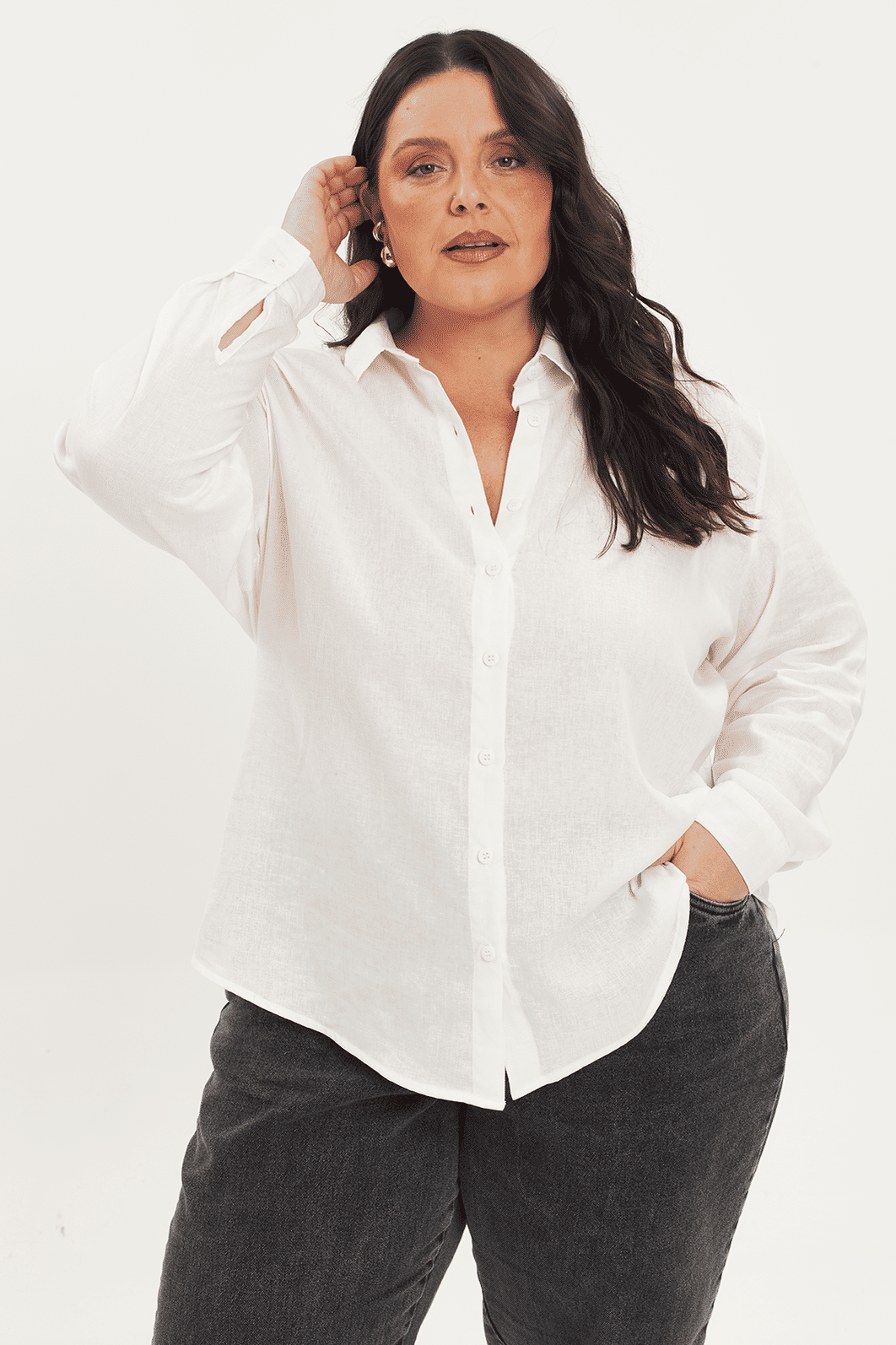 Camisa De Linho Melina Off-White Camisa De Linho Melina Off-White