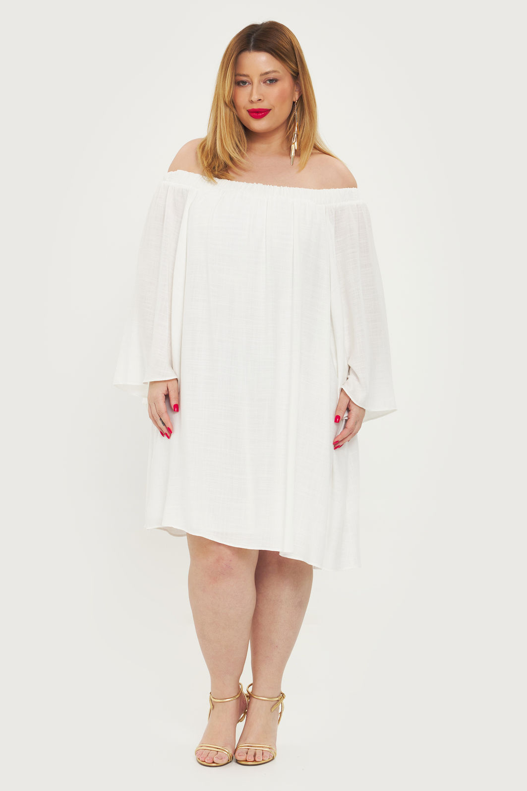 Vestido Ombro A Ombro Carolina Off-White Vestido Ombro A Ombro Carolina Off-White
