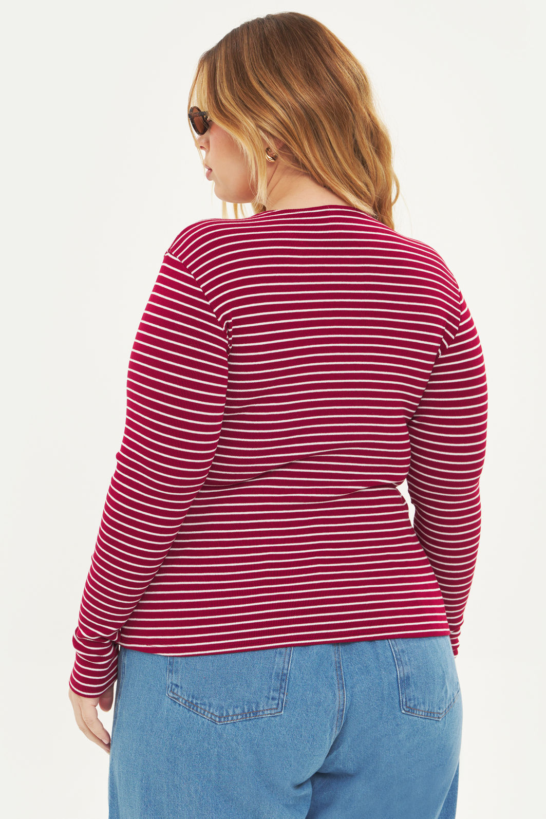 Blusa Manga Longa Safira Listrado Blusa Manga Longa Safira Listrado