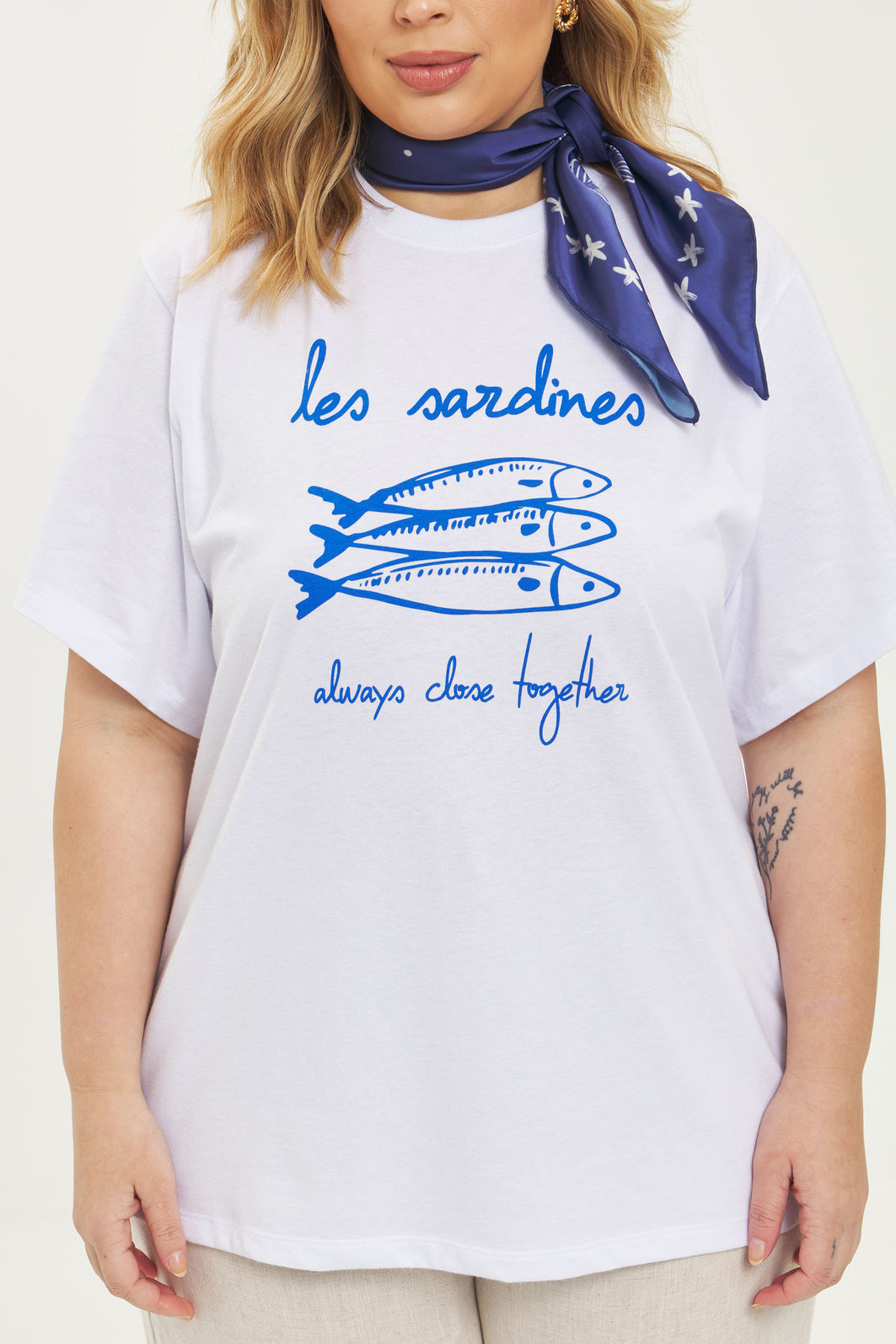 T- Shirt Oversized Le Sardines Branco T- Shirt Oversized Le Sardines Branco