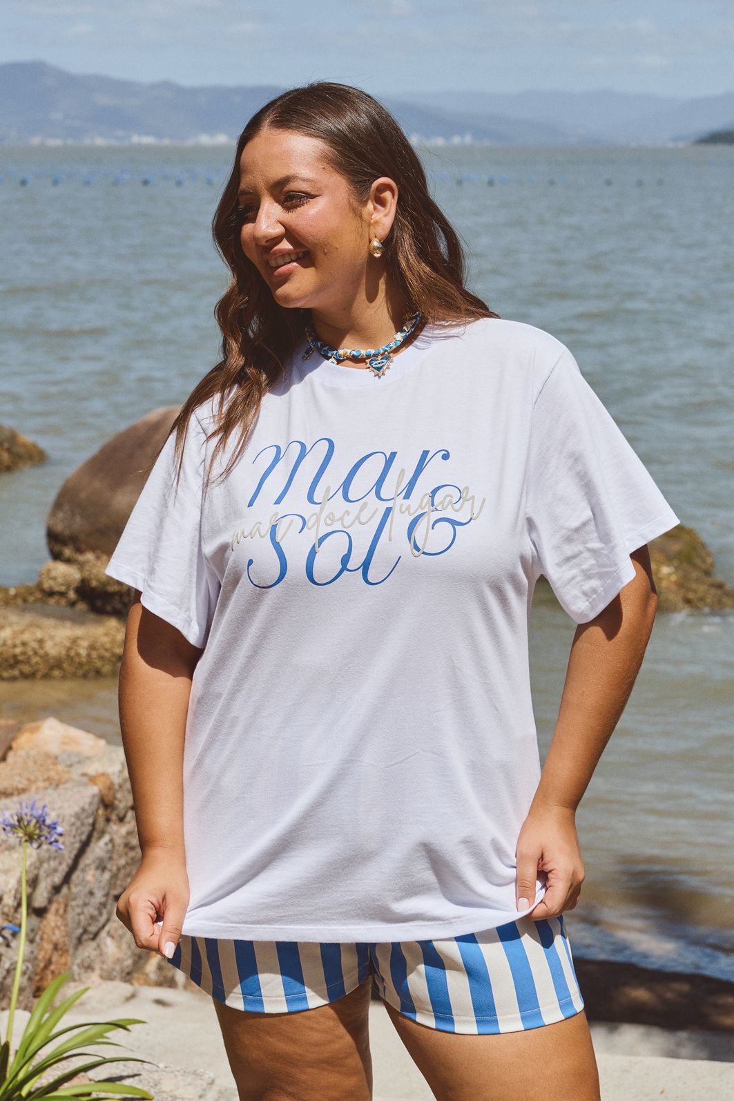 T-shirt de Algodão Mar e Sol T-shirt de Algodão Mar e Sol