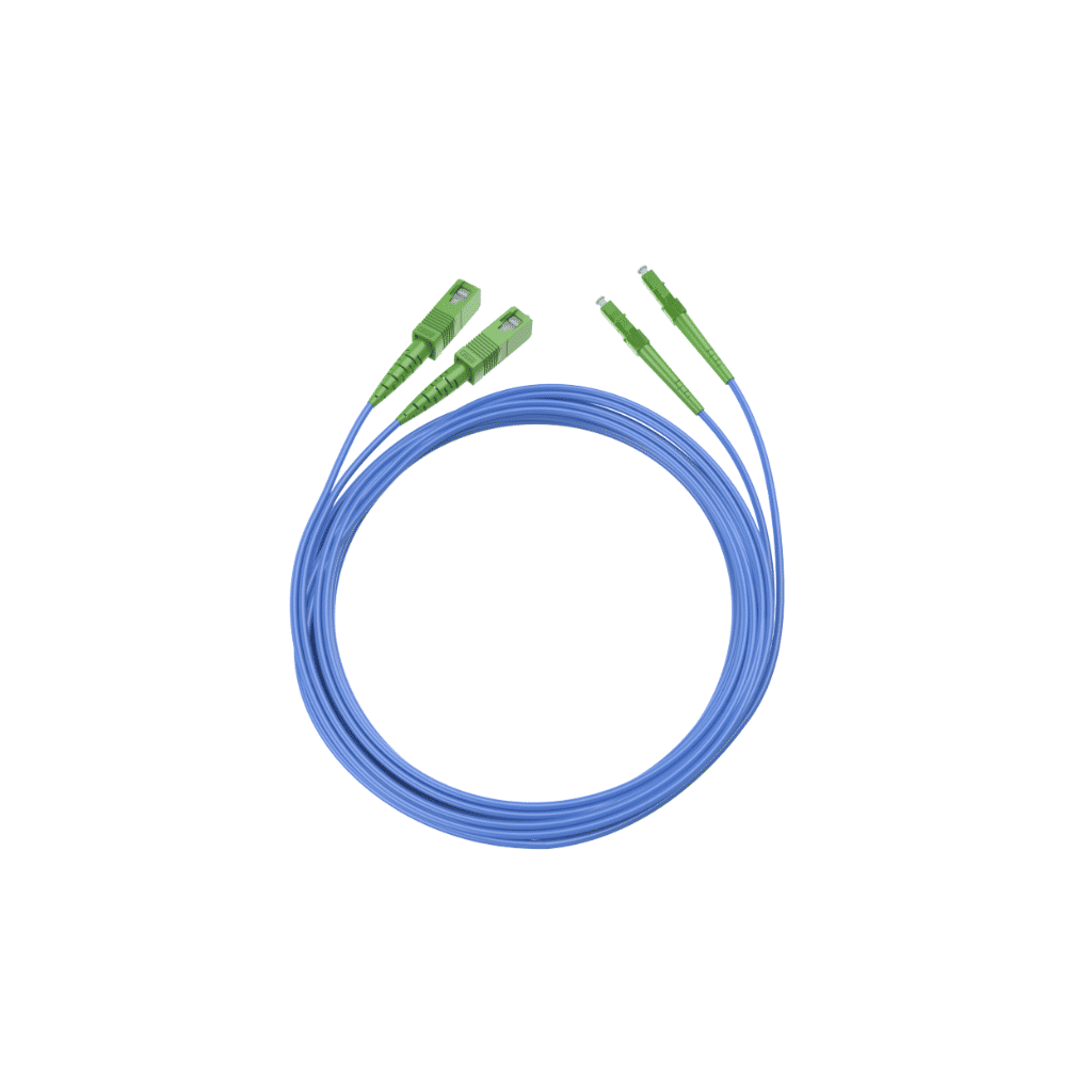 CORDAO OPTICO DUPLEX SINGLE MODE G652-D (20,00 LC UPC/SC APC 2MM AZUL)